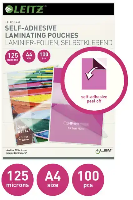 LAMINEERHOES LEITZ A4 ZELFKLEVEND