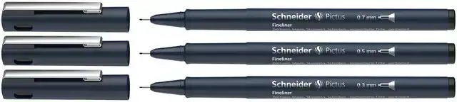 FINELINER SCHNEIDER PICTUS 3ST ZWART