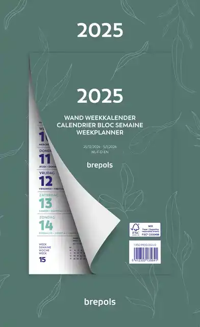 WEEKKALENDER 2026 BREPOLS 190X130 7D/1P