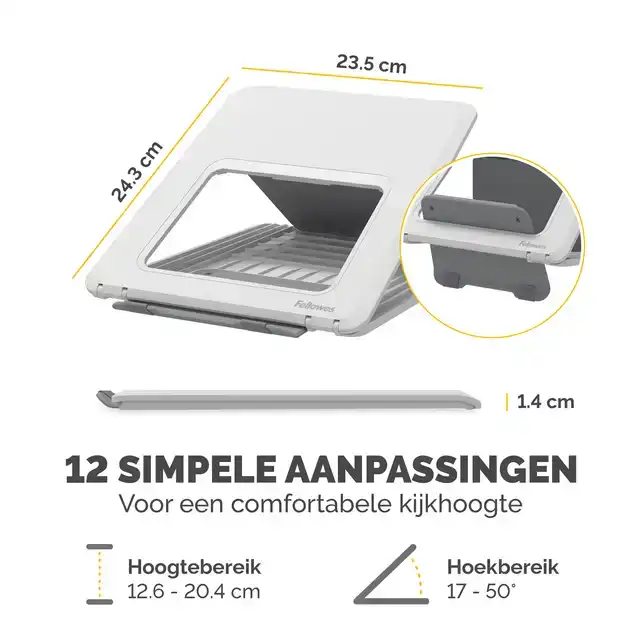 LAPTOPSTANDAARD FELLOWES BREYTA WIT