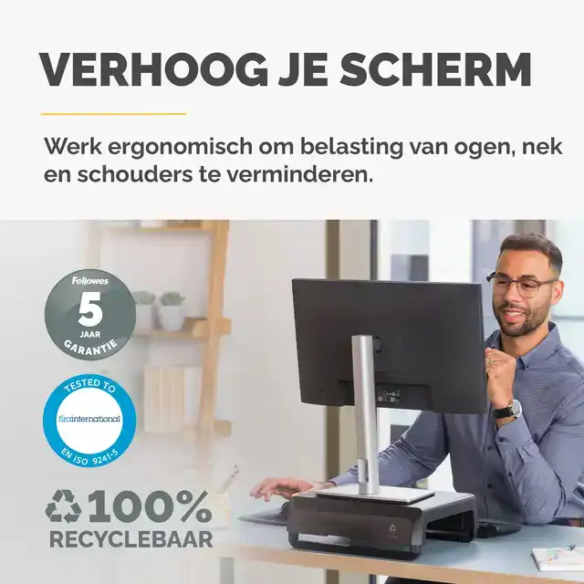 MONITORSTANDAARD FELLOWES BREYTA ZWART