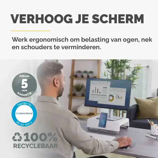 MONITORSTANDAARD FELLOWES BREYTA WIT