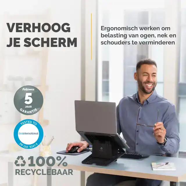 LAPTOPSTANDAARD FELLOWES BREYTA ZWART