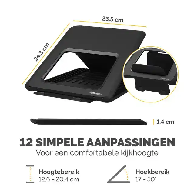 LAPTOPSTANDAARD FELLOWES BREYTA ZWART