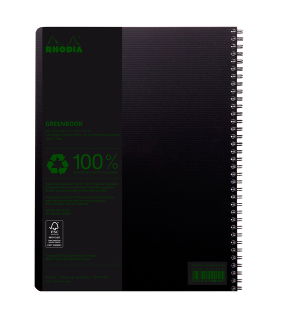 NOTBK RHODIA GREENBOOK A4+ LIJN 4-G