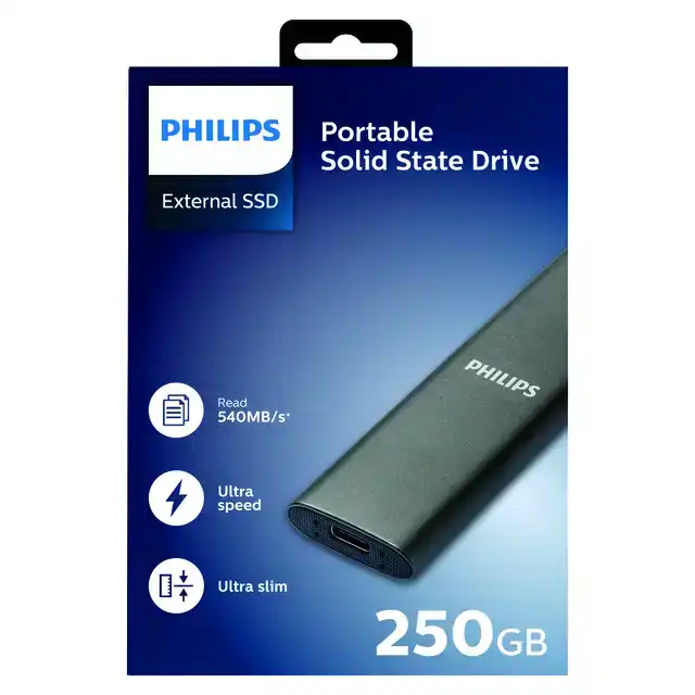 SSD PHILIPS EXTERNE 250GB USB-C GRIJS