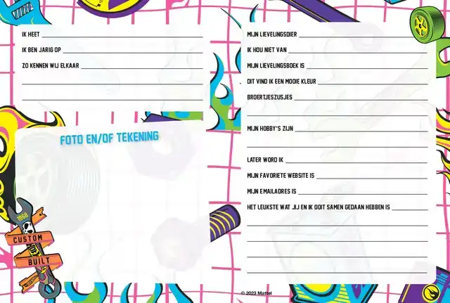 VRIENDENBOEK INTERSTAT HOT WHEELS