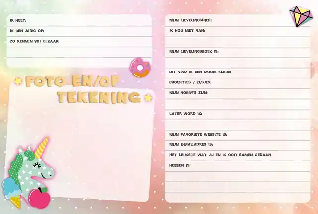 UNICORN VRIENDENBOEK