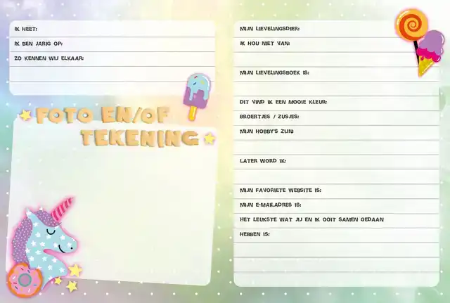 UNICORN VRIENDENBOEK