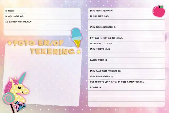 UNICORN VRIENDENBOEK