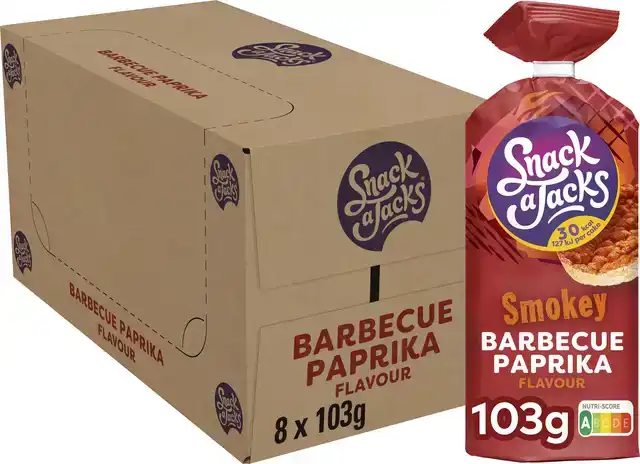RIJSTWAFEL SNACK-A-JACKS BBQ PAPRIKA