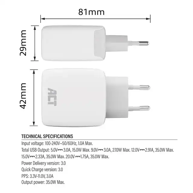 35W LADER 1-POORT USB C PPS