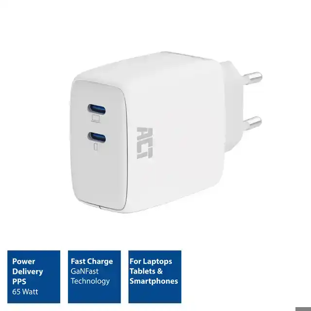 65W LADER 2-POORTS USB C PPS