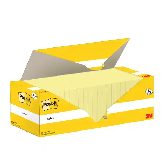 MEMOBLOK 3M POST-IT 654-CY 76X76MM GEEL