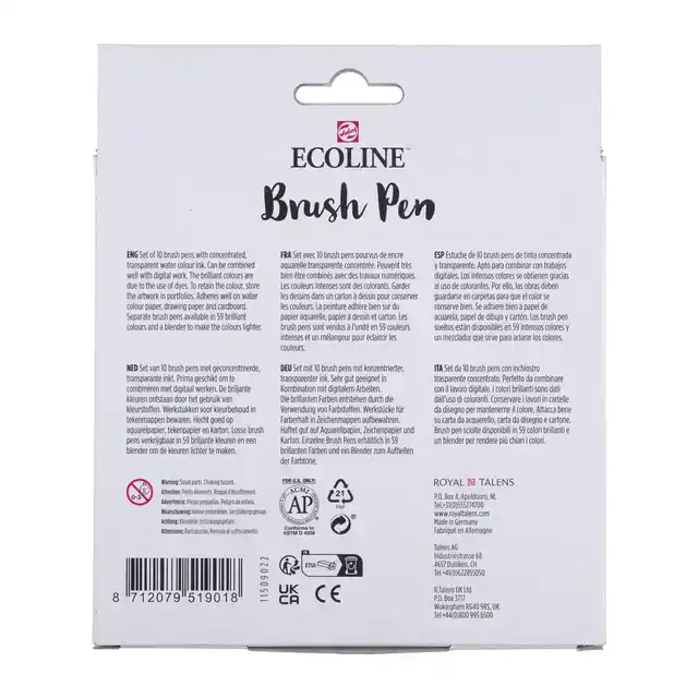 BRUSHPEN TALENS ECOLINE SET 10 STUKS