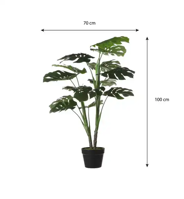 KUNSTPLANT MICA MONSTERA IN PLASTIC POT
