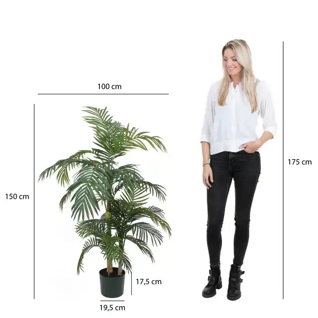 KUNSTPLANT MICA ARECA PALM IN PLASTIC