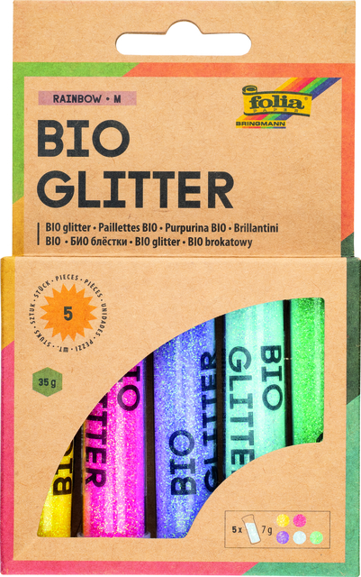 GLITTERPOEDER BIO FOLIA RAINBOW 7GR 5