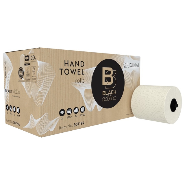 HANDDOEKROL BLACKSATINO PT50 2LAAGS