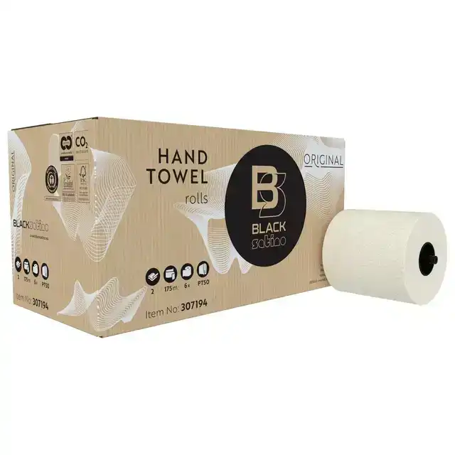 HANDDOEKROL BLACKSATINO PT50 2LAAGS