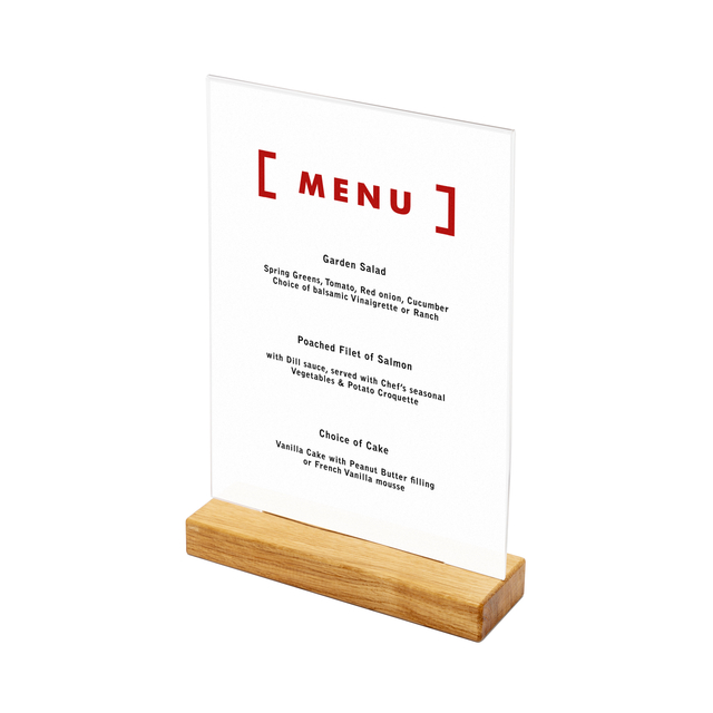 HOUTEN MENUHOUDER T TAFELDISPLAY A4
