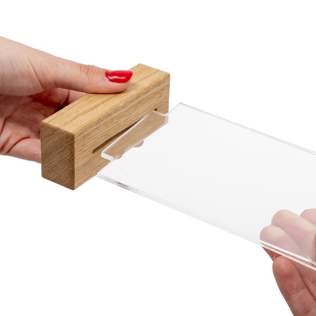 HOUTEN MENUHOUDER T TAFELDISPLAY A4