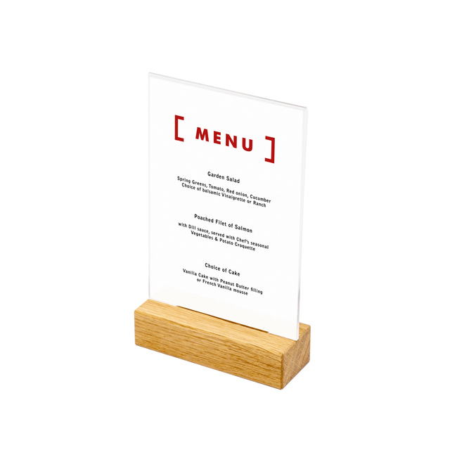 HOUTEN MENUHOUDER T TAFELDISPLAY A6