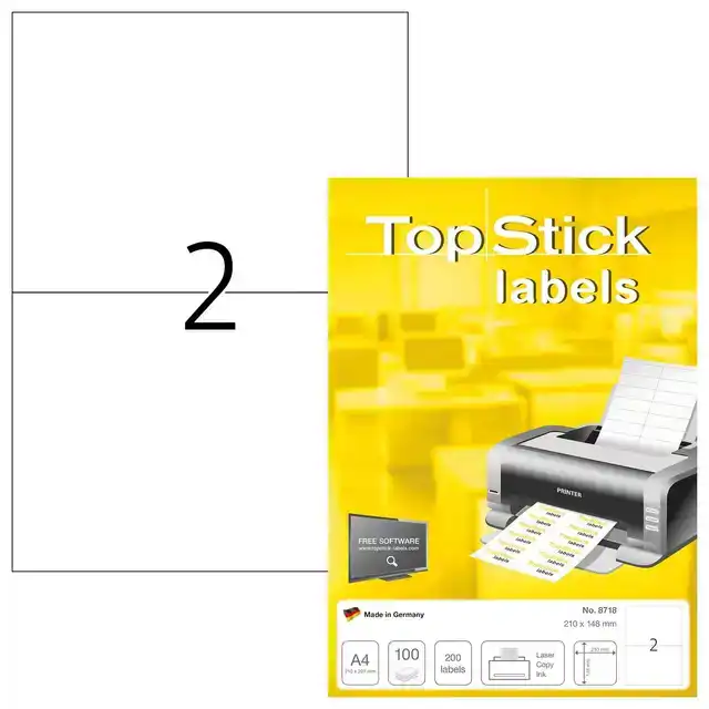 TOPSTICK-ETIKETTEN 210X148MM 200