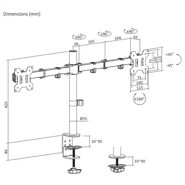 MONITORARM QUANTORE 2 SCHERMEN 17-27