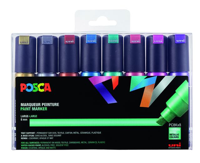 VERFSTIFT POSCA PC8K B SCHUIN 8ST