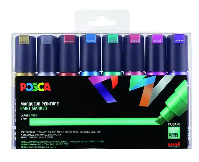 VERFSTIFT POSCA PC8K B SCHUIN 8ST