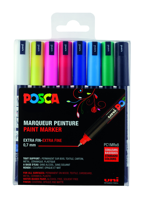 VERFSTIFT POSCA PC1MR EF 8ST ASSORTI