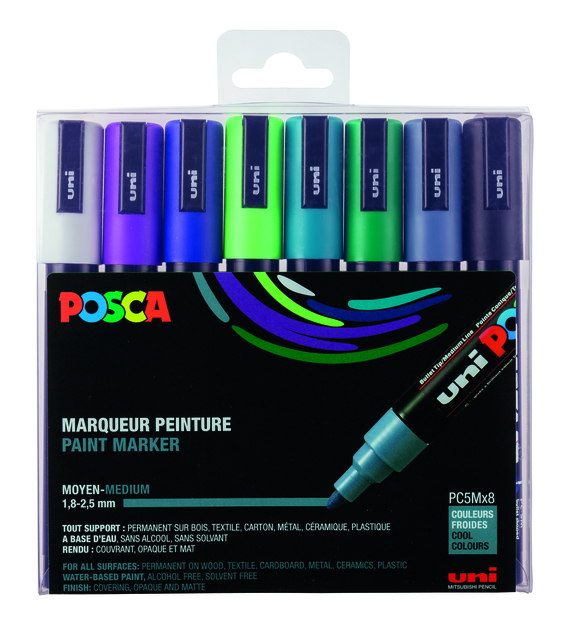 VERFSTIFT POSCA PC5M M 8ST KOELE