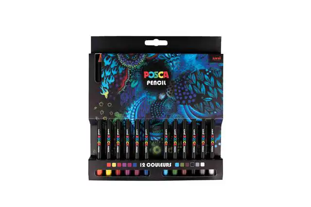 KLEURPOTLOOD POSCA 12ST ASSORTI