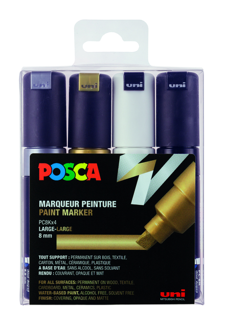 VERFSTIFT POSCA PC8K B SCHUIN 4 ST