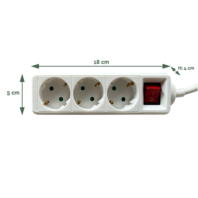 STEKKERDOOS BRASQ 3 VOUDIG 3 METER WIT