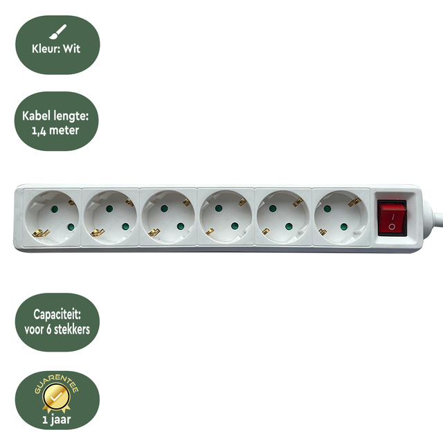 STEKKERDOOS BRASQ 6 VOUDIG 1.4 METER
