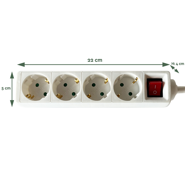STEKKERDOOS BRASQ 4 VOUDIG 3 METER WIT
