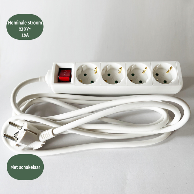 STEKKERDOOS BRASQ 4 VOUDIG 3 METER WIT