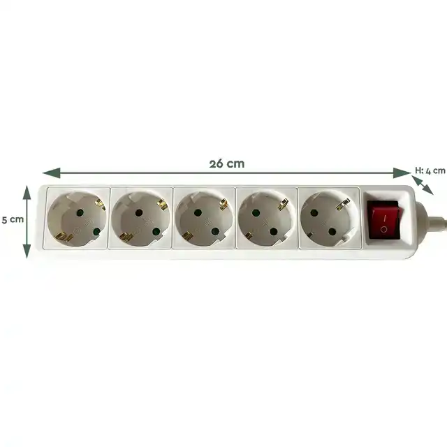 STEKKERDOOS BRASQ 5 VOUDIG 3 METER WIT
