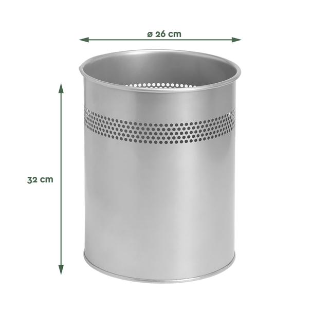PAPIERBAK BRASQ 15 LITER ZILVER