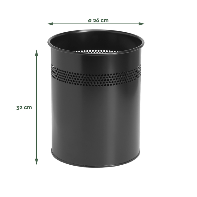 PAPIERBAK BRASQ 15 LITER ZWART