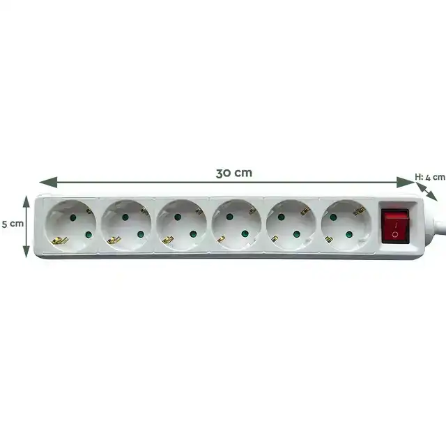 STEKKERDOOS BRASQ 6 VOUDIG 3 METER WIT