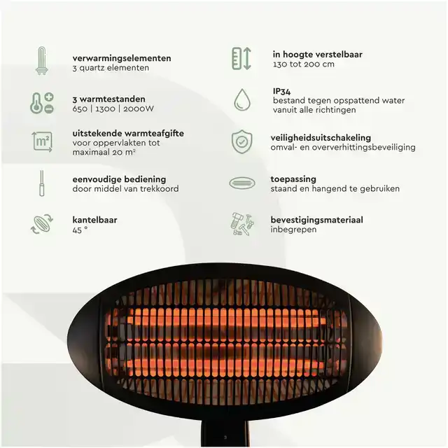 TERRASVERWARMER BRASQ STAAND ELEKTRISCH