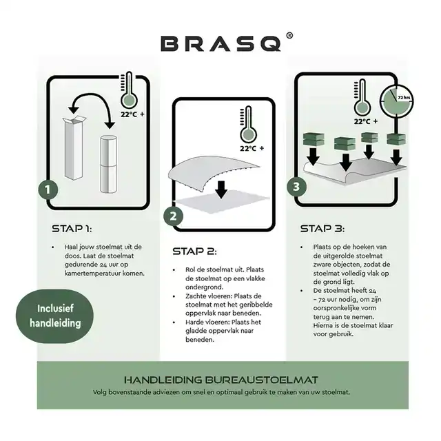 STOELMAT BRASQ PVC 90X120 VOOR HARDE