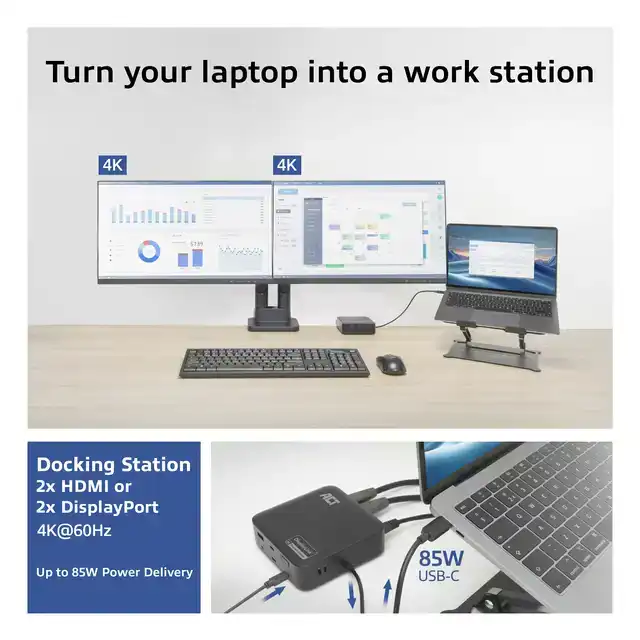 USB-C DOCKING STATION HDMI MONITOREN