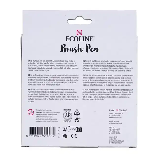 BRUSHPEN TALENS ECOLINE SET 20 STUKS