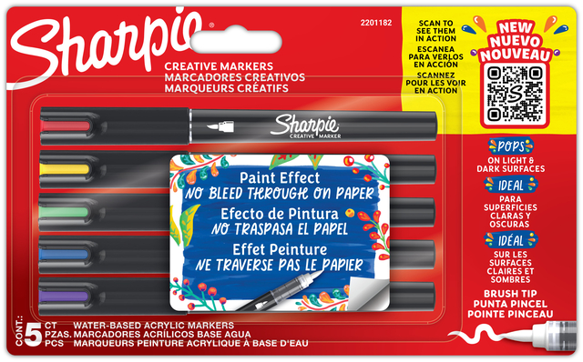 CREATIEVE MARKER SHARPIE BRUSHPUNT 5ST
