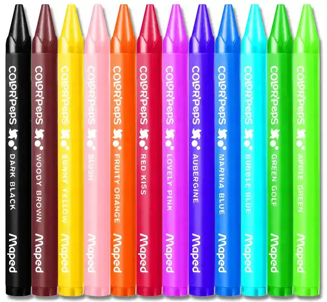 WASKRIJT MAPED COLOR'PEPS WAX SET Ã¡ 12
