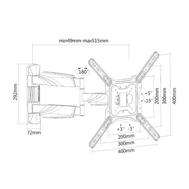 FULL MOTION TV WANDSTEUN 23 TOT 55 INCH